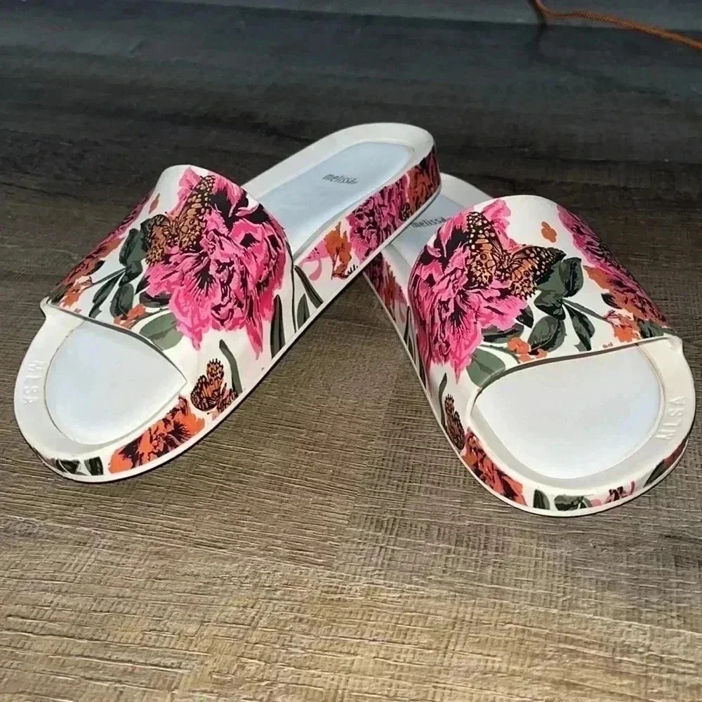 Melissa floral topical beach pool slides sz5